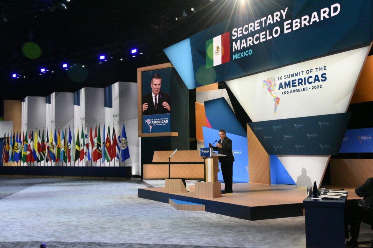 secretario Marcelo Ebrard en la Cumbre de las Amércias 2022