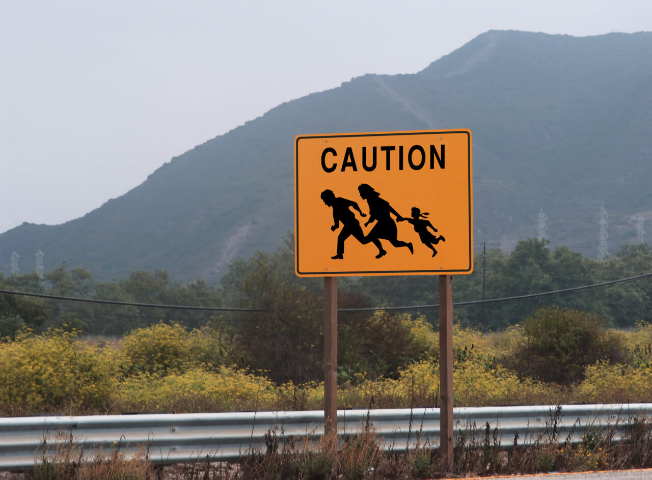 signo de cruce de migrantes en Texas